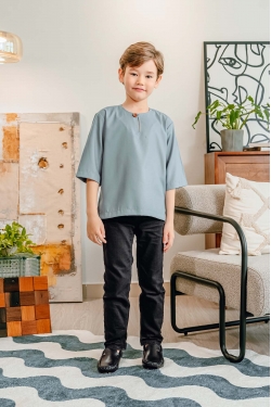 TUSCA KIDS | Alexander Kids Classic Kurta in Teal Blue